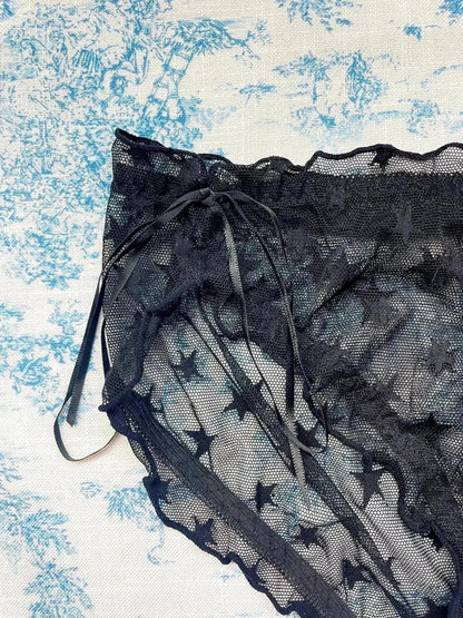 Black Mesh Star Panty