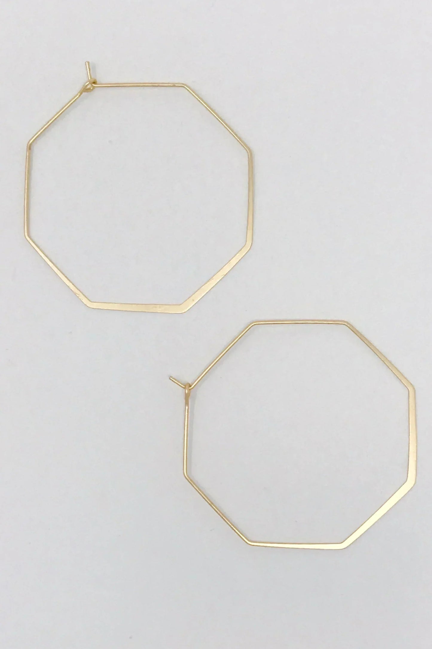 Smaller Stylish Octagon Wire Hoop Earrings