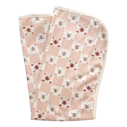 GOTS Certified Organic Cotton Blanket - Checkered Bear