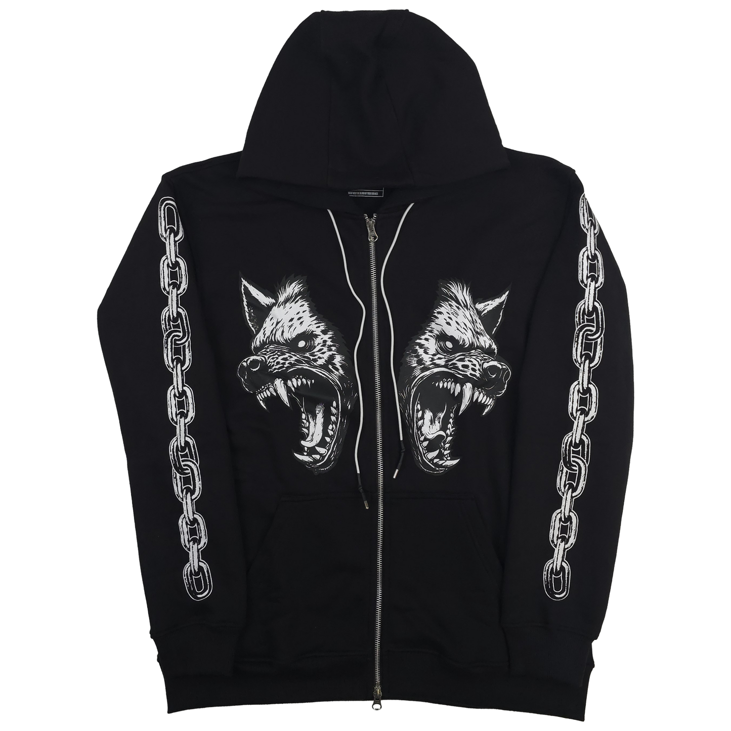 Cerberus Zip Up Hoodie Black