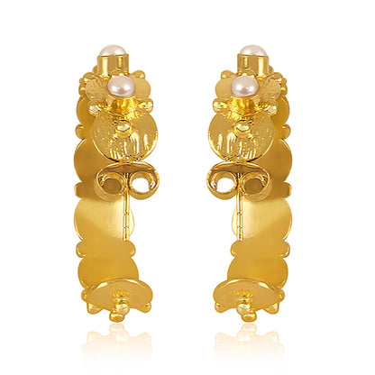 Honeysuckle Hoop Earrings - Pearl
