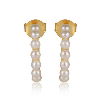 Luna Hoop Earrings - Pearl