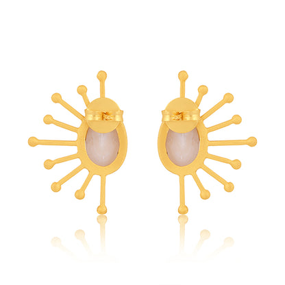 Ray of Sunshine Stud Earrings - Pearl
