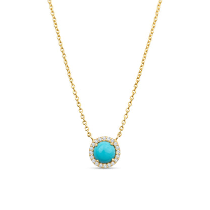 Aubrey 14K Gold Turquoise Pendant Necklace with Diamonds