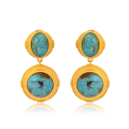 Island Hopping Drop Earrings - Turquoise