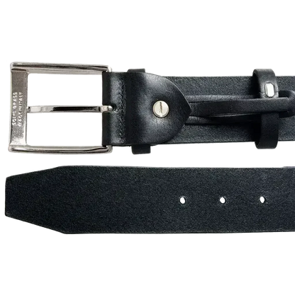 40 mm Bridle Leather Belt Black