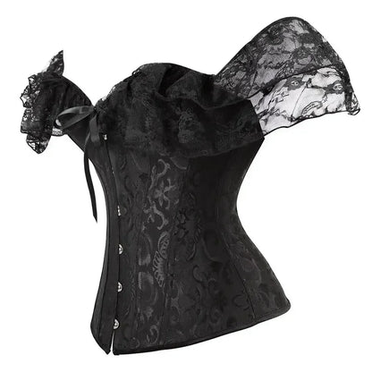 Fashion Princess Style Women Lingerie Bodyshaper Bridal Corset Bustier Tops For Women Short-Sleeve Lace Up Corselet Plus Size