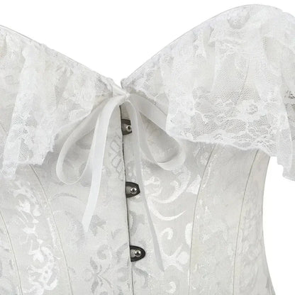 Fashion Princess Style Women Lingerie Bodyshaper Bridal Corset Bustier Tops For Women Short-Sleeve Lace Up Corselet Plus Size