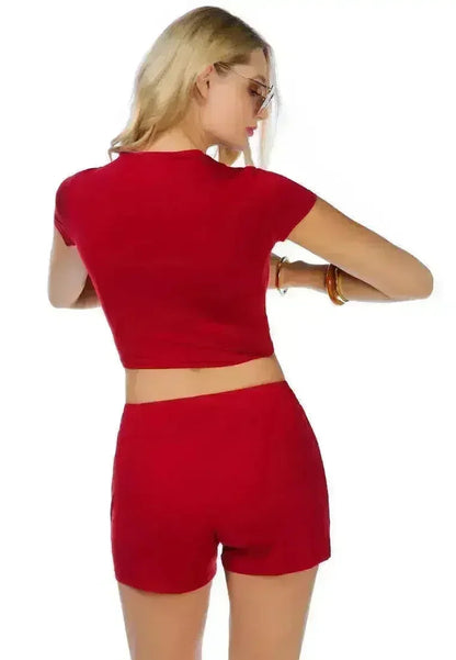 Solid Cotton Elastic Shorts | Comfortable Casual Shorts -femstylo