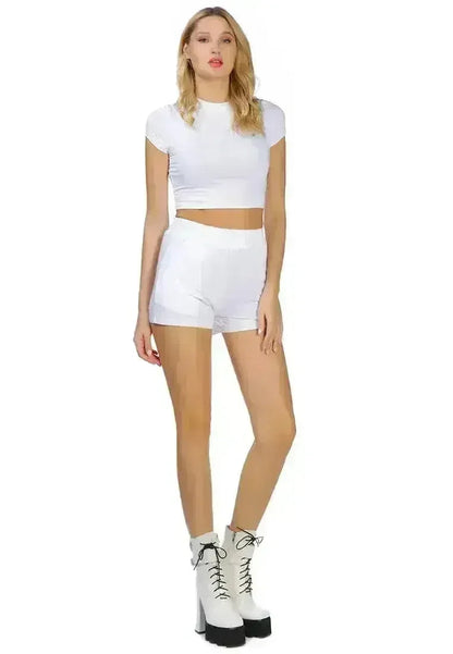 Solid Cotton Elastic Shorts | Comfortable Casual Shorts -femstylo