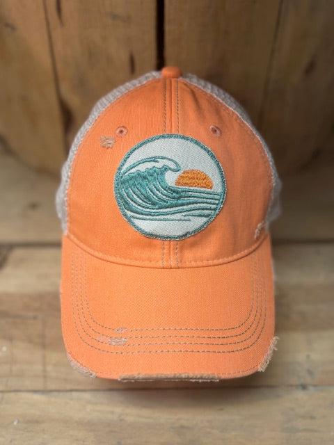 Sunset Swell -distressed Trucker Hat