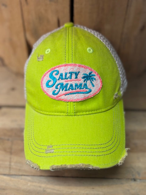 Salty Mama Cap-distressed Trucker Hat
