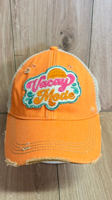Vacay Mode Distressed Cap