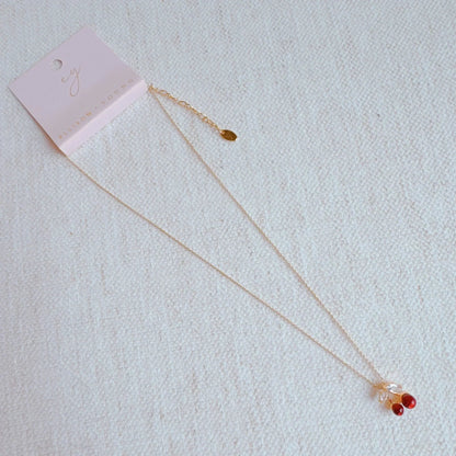 Jewel Cherry Pendant Necklace