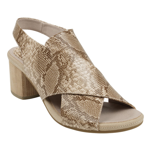 Women's Keefa Snake Print Cross Strap Slingback Sandals