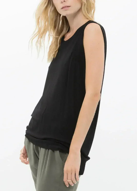 Women's Rib Contrast Muscle Tank Top