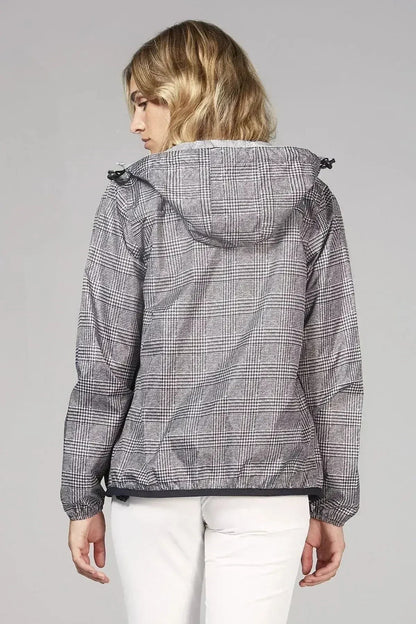 Women's plaid full zip packable rain jacket and windbreaker ***FINAL