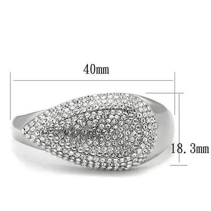 Rhodium-Plated Brass Ring – Dazzling Crystal Statement Piece