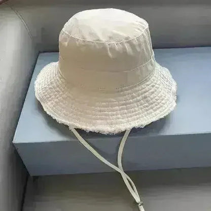 Luxury Bucket Beach Hat - Y2K Wide Brim Sun Hat - Wedding & Party Elegant