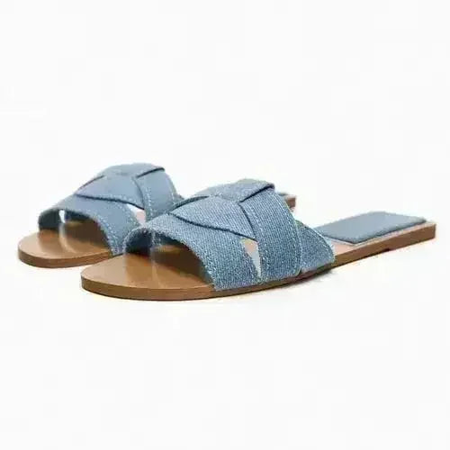 Designer Chic Flat Sandals - Animal Print & Comfort | Femstylo