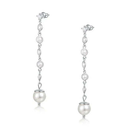 Luxury Pearl Drop Earrings for Women – 5A Zircon Bridal Dangle | Femstylo