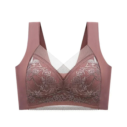 FallSweet Ice Silk Wireless Bra – Seamless Lace Bralette for Comfort