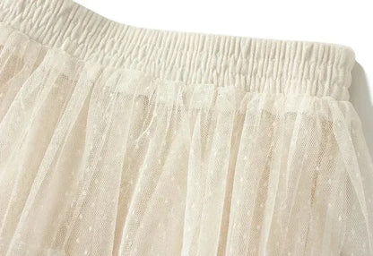 Women's High Waisted Slimming Sand Cake Skirt, Half Skirt, High-End Feeling Gauze, Long Skirt, Summer, , 2025 Hundred fold skirt