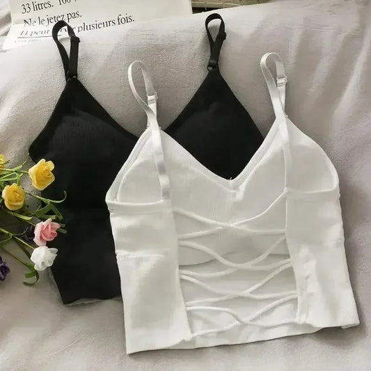Womens Tops Sexy Tank Top Women Built in Bra Solid Color Camis for