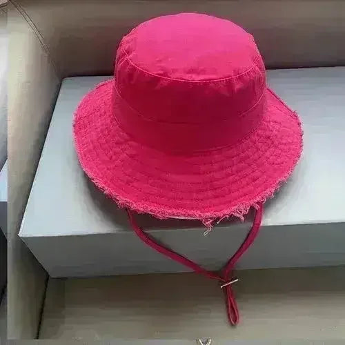 Luxury Bucket Beach Hat - Y2K Wide Brim Sun Hat - Wedding & Party Elegant