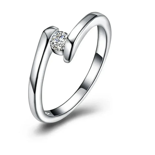 925 Sterling Silver Women Ring 7-10# Fine Simple Shiny Zircon Fashion Wedding Gift Charm Party Jewelry Accessories Wholesale