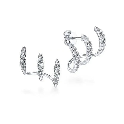 925 Sterling Silver Claws Stud Earrings with Crystal Gold Earring AAA Stone Modern Design Fashion Accessories Women 2025 Jewelry