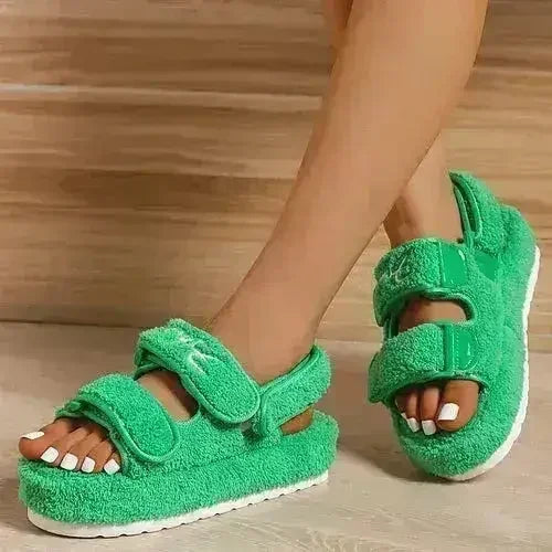 Thick Bottom Sandals - Women's Casual Colorblock Footwear | Femstylo