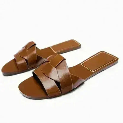 Designer Chic Flat Sandals - Animal Print & Comfort | Femstylo