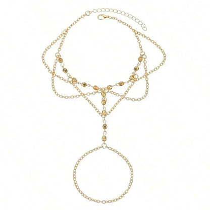 Boho Beaded Anklet for Women - Summer Beach Toe Bracelet, 22+5cm
