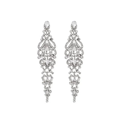 Trend Crystal Drop Earrings – Elegant Long Dangle For Bridal | Femstylo