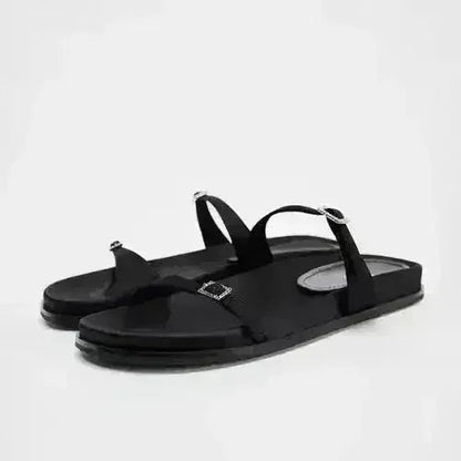 Designer Chic Flat Sandals - Animal Print & Comfort | Femstylo