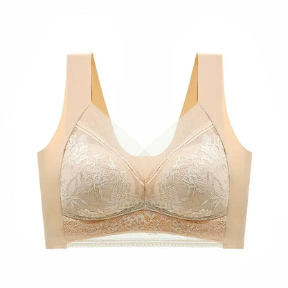 FallSweet Ice Silk Wireless Bra – Seamless Lace Bralette for Comfort