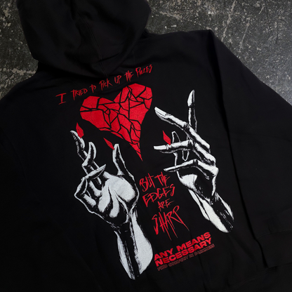 Sharp Edges Zip Up Hoodie Black