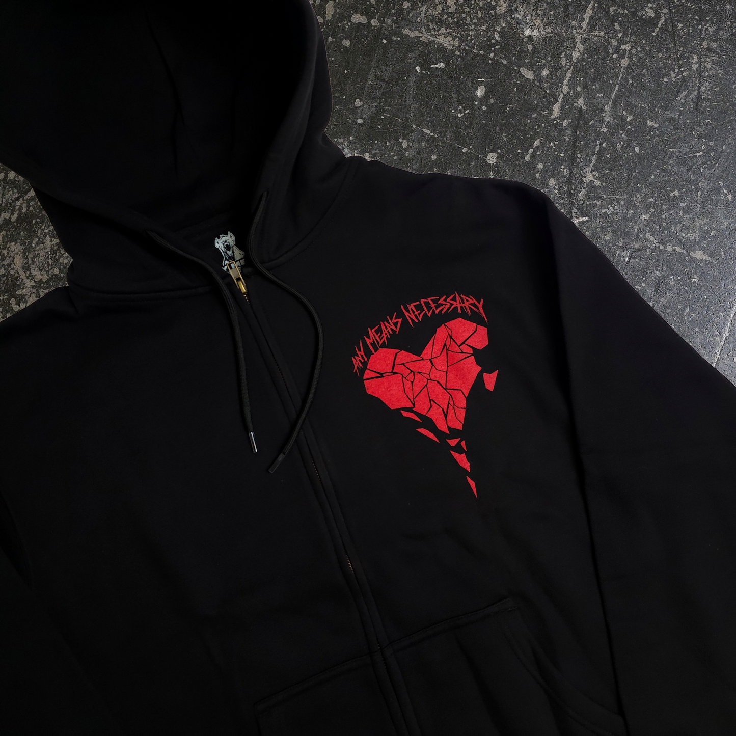 Sharp Edges Zip Up Hoodie Black