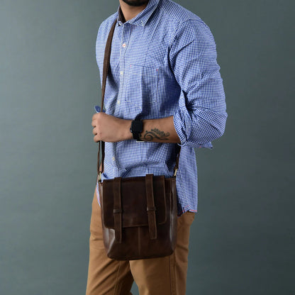 Side Leather Messenger Bag