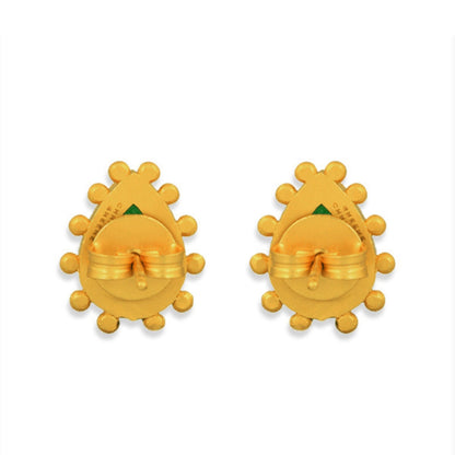 Starburst Stud Earrings - Green Strawberry Quartz