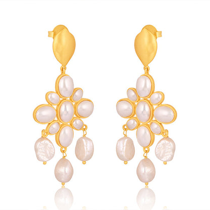 Swept Away Drop Earrings - Pearl