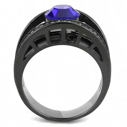 TK3453 - IP Light Black  (IP Gun) Stainless Steel Ring with Top Grade