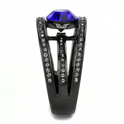 TK3453 - IP Light Black  (IP Gun) Stainless Steel Ring with Top Grade