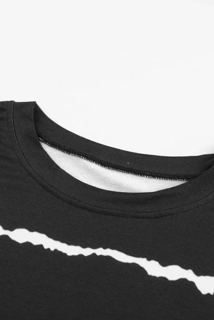 Womens Tie-dye Stripes Black Sweatshirt