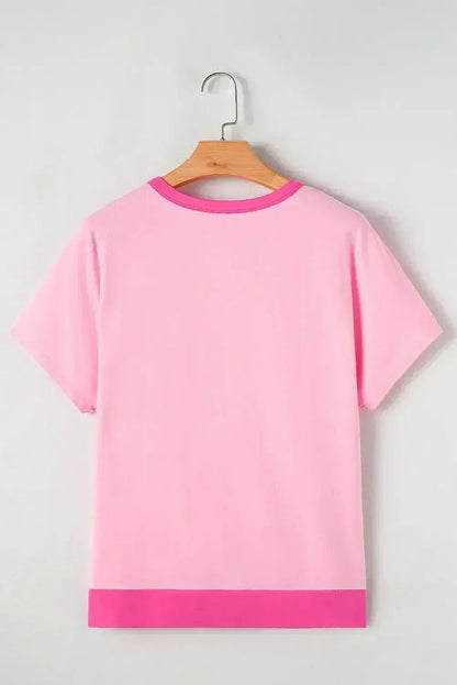 Mint Green Colorblock Half Buttons Henley T Shirt