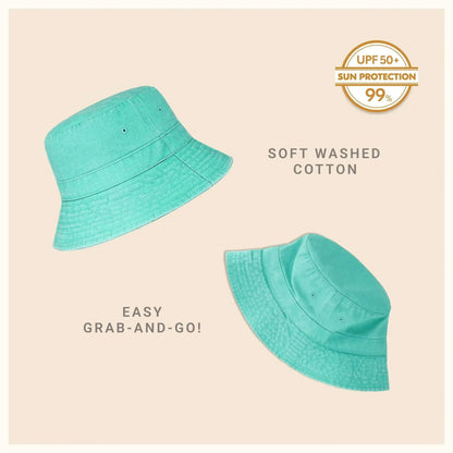 Canvas Bucket Hat - Washed Cotton Moldable Brim - UPF Sun Protection