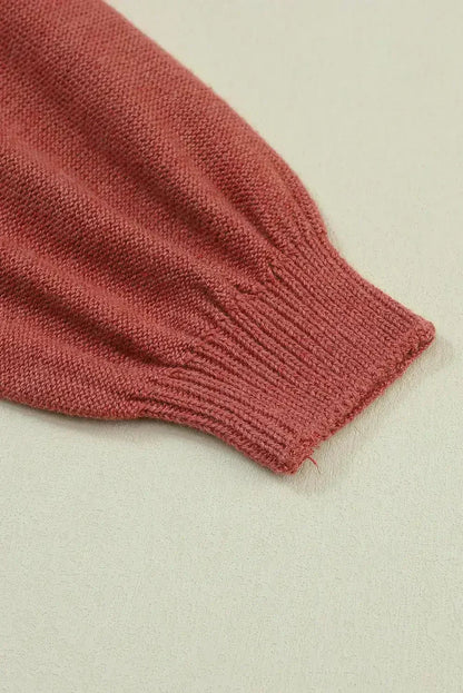 Colorblock Bishop Sleeve Sweater - Ribbed Trim | Femstylo