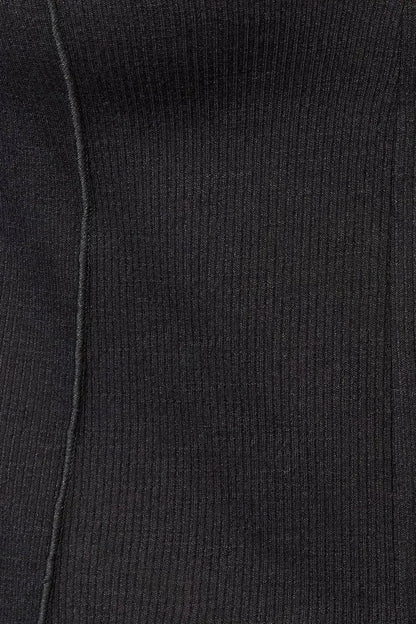 Black Exposed Seam Hoodie - Edgy Long Sleeve Design | Femstylo