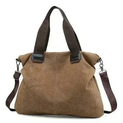 Casual Canvas Large Shoulder Bag For Young Women